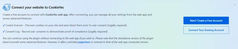 Klicke auf „Connect Your Existing Account”.