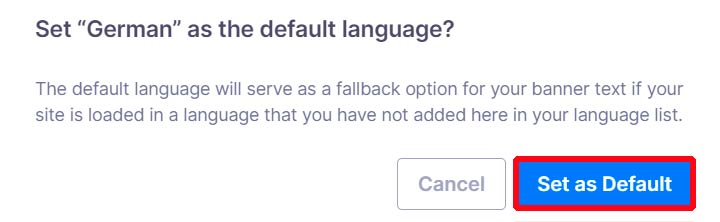 Klicke auf „Set as default”.