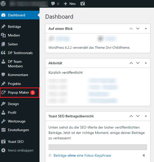 Anleitung zur Hilfe: Wie man in WordPress Pop-up Nachrichten anpasst